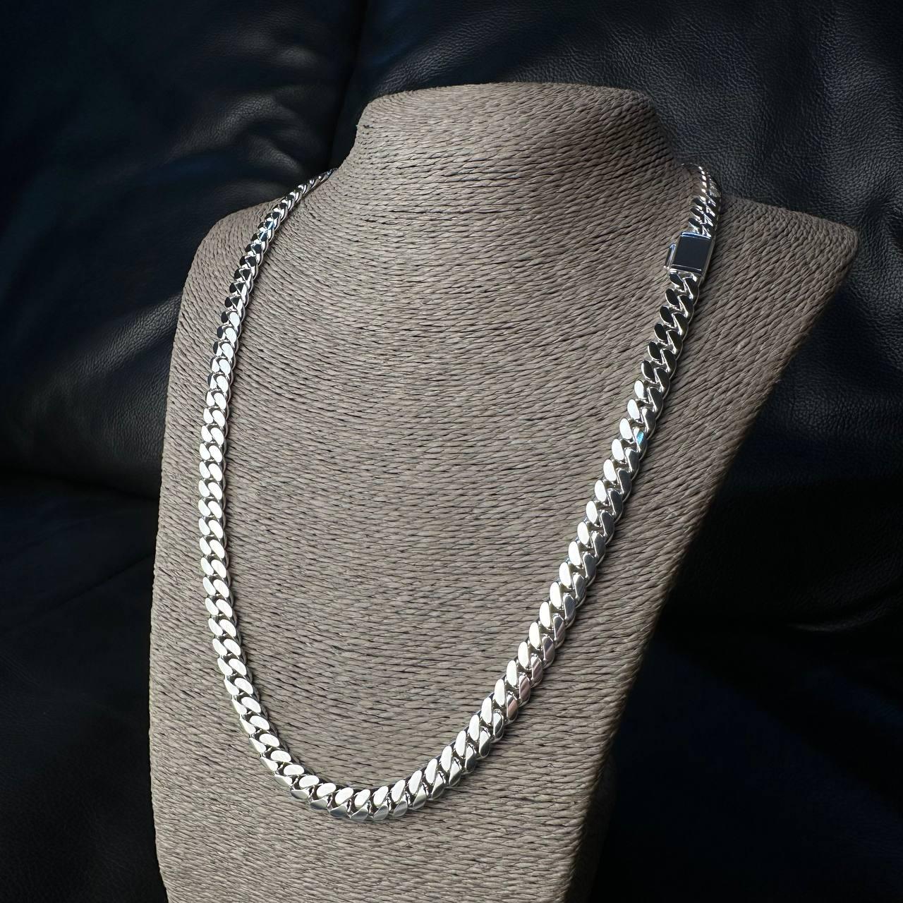 Cuban Link Sterling Silver Chain Necklace - 8mm Mens Jewelry