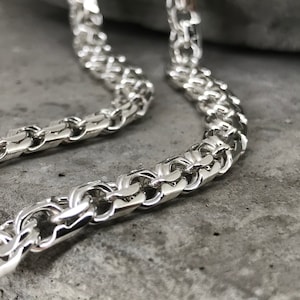 Oxidized Sterling Silver Mens Necklace Chain - Handmade Jewelry