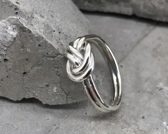 Double Knot Ring, Knot Silver Ring, Sterling Silver Double Knot Ring, Gift for her, Love Knot Ring, Friendship Knot Ring