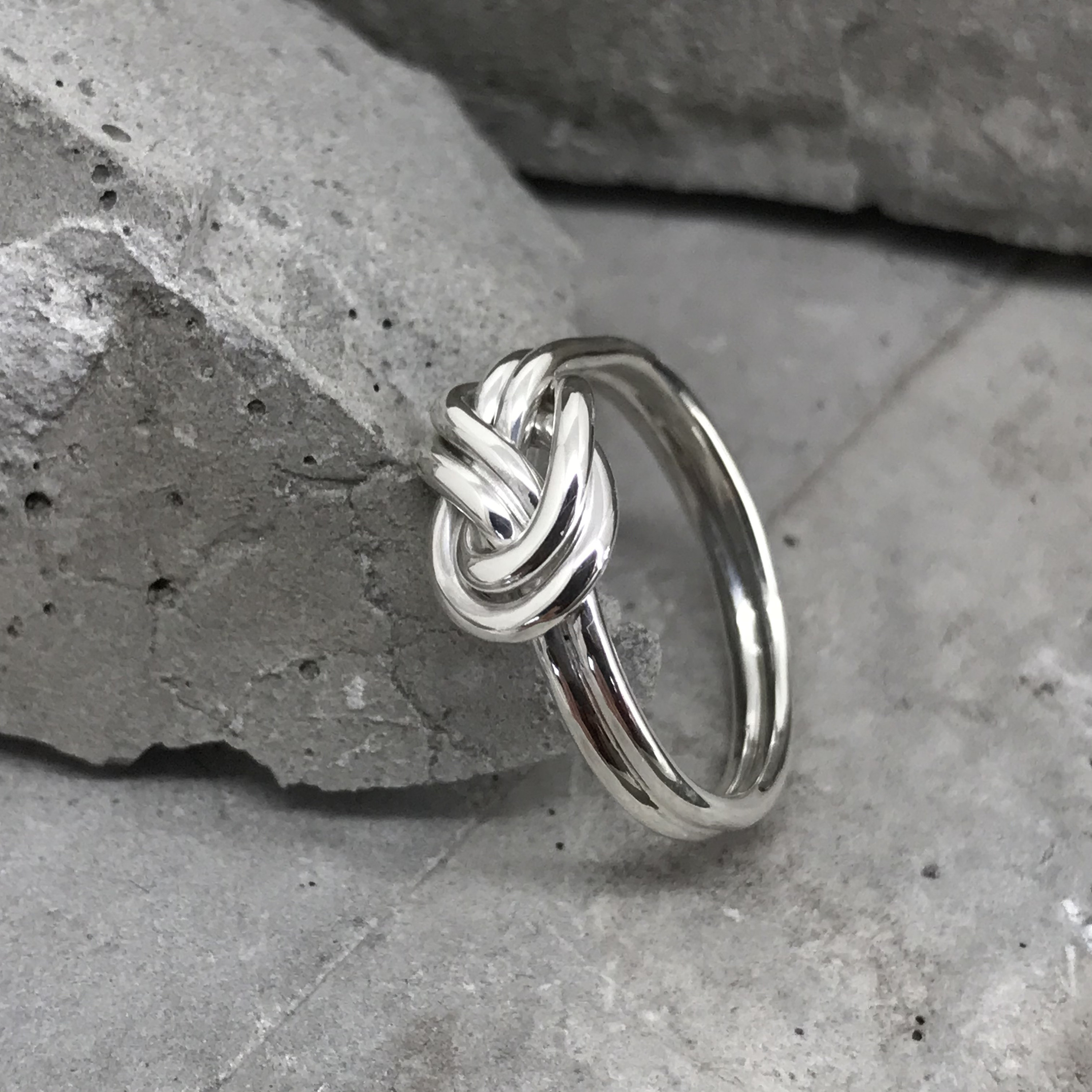 Double Knot Ring Knot Silver Ring Sterling Silver Double Etsy UK