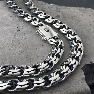 Men&#39;s Handmade 925 Sterling Silver Chain Necklace (11.5mm Width)