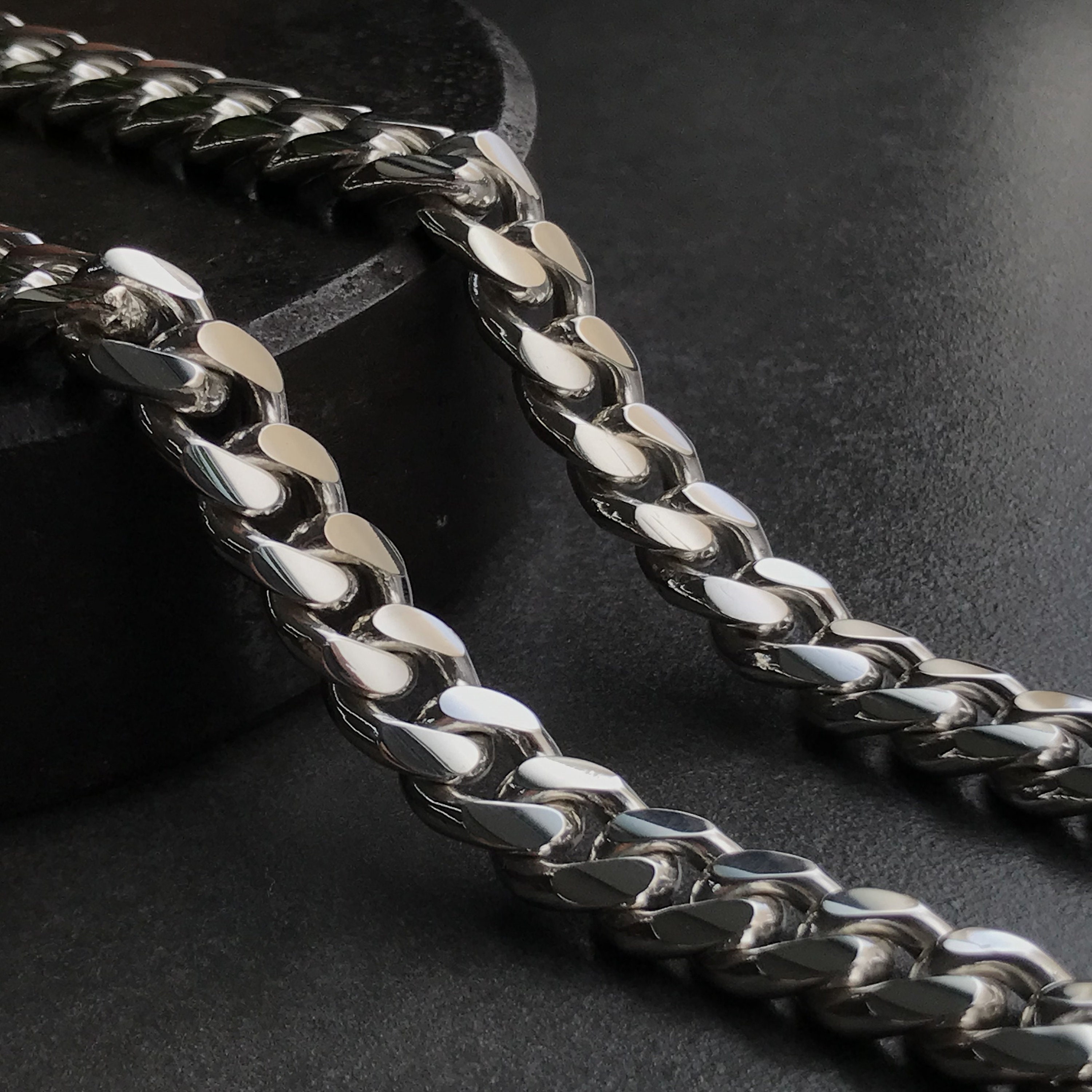 Collana A Catena Cubana In Argento 925 Per Uomo, Larghezza 10mm, Lunghezza 46cm - Gioiello Elegante E Ipoallergenico