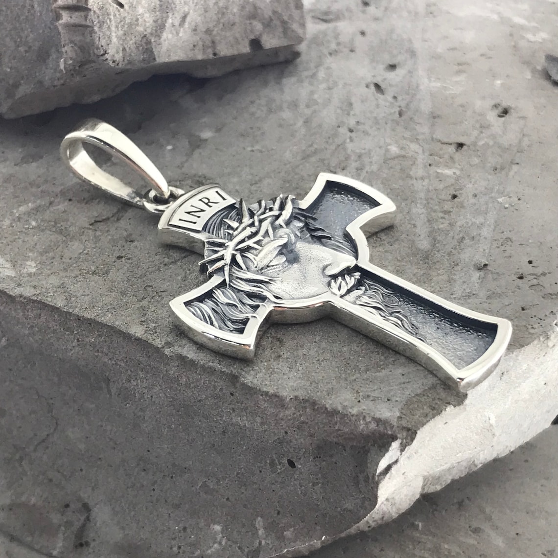Silver Pendant Men's Silver Pendant Jesus Men's Etsy