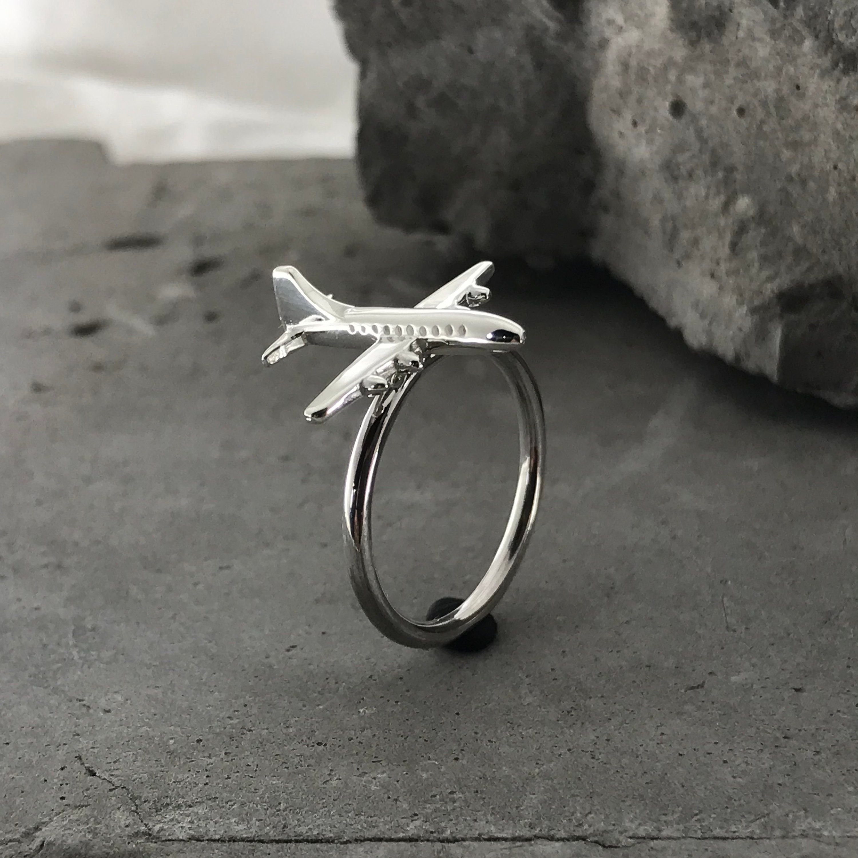 Anillo avion plata cheap