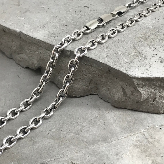 Men's Anchor Chain 925' Sterling Silver Men's | Etsy