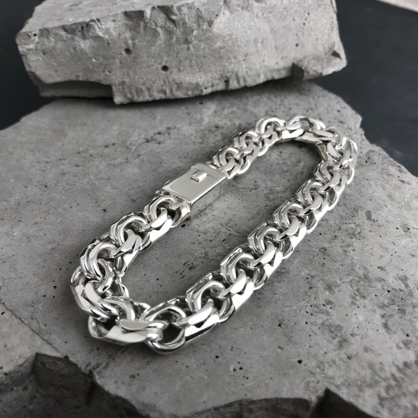 925 Sterling Silber Herrenarmband, Sterling Silber Armreif, Herrenarmband, Sterling Silber Armreifen