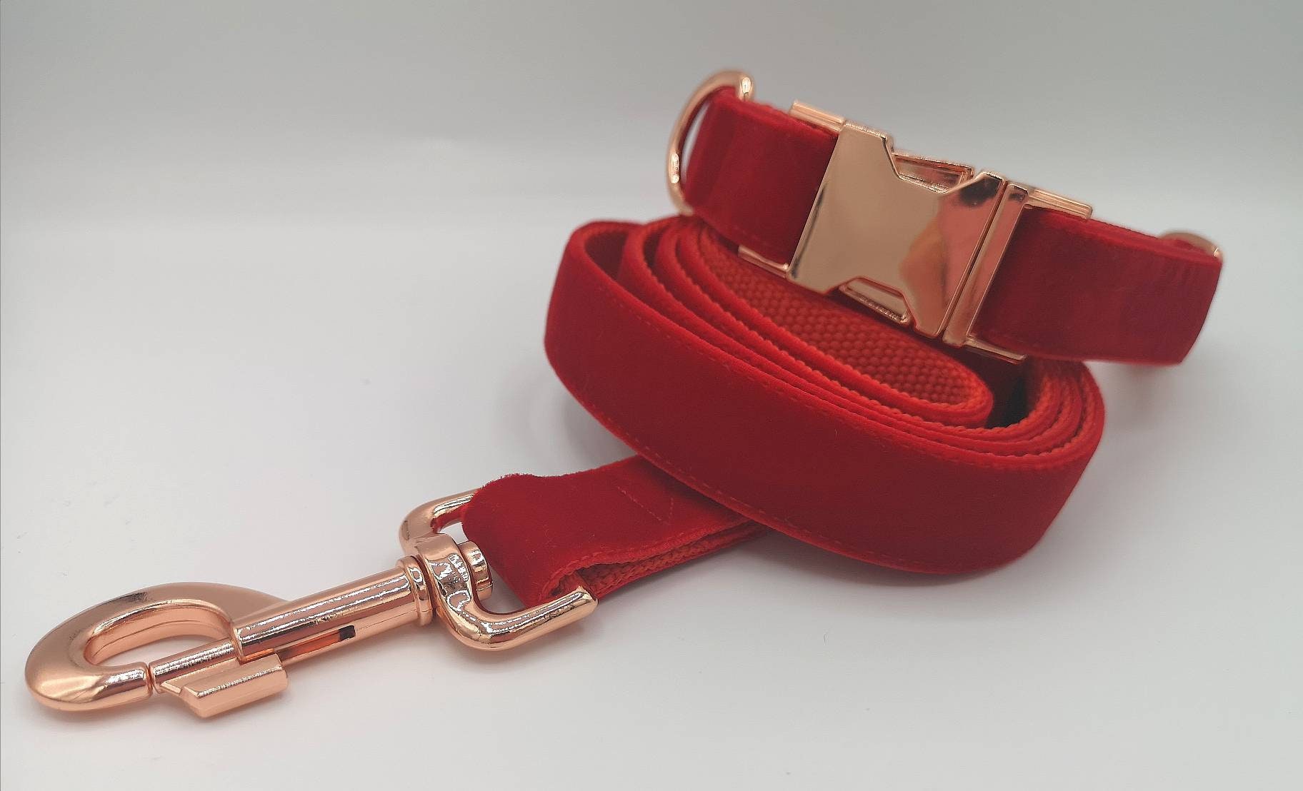 Red Velvet Luxury Dog Collar/Lead 1 25mm Red bing Etsy Polska