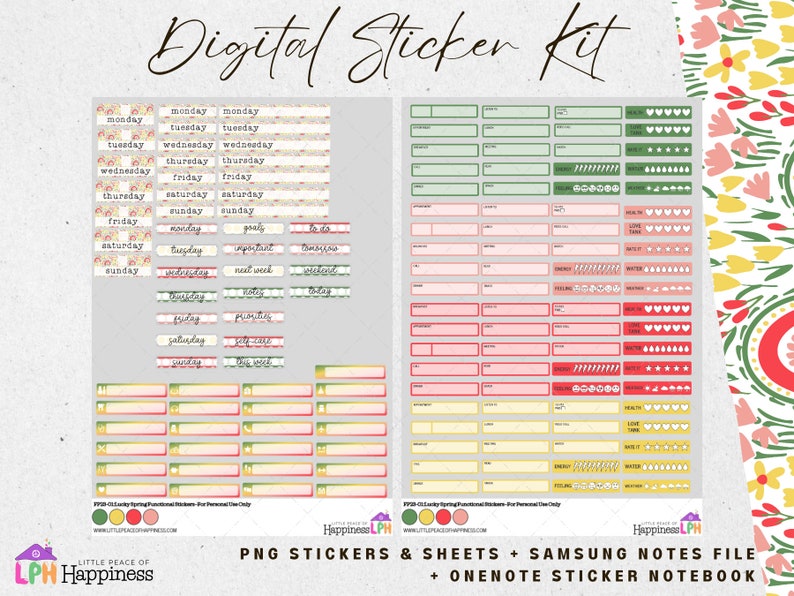 Boho Rainbow Digital Planner Stickers, Scrapbook Journal (1030+ PNG) - Etsy