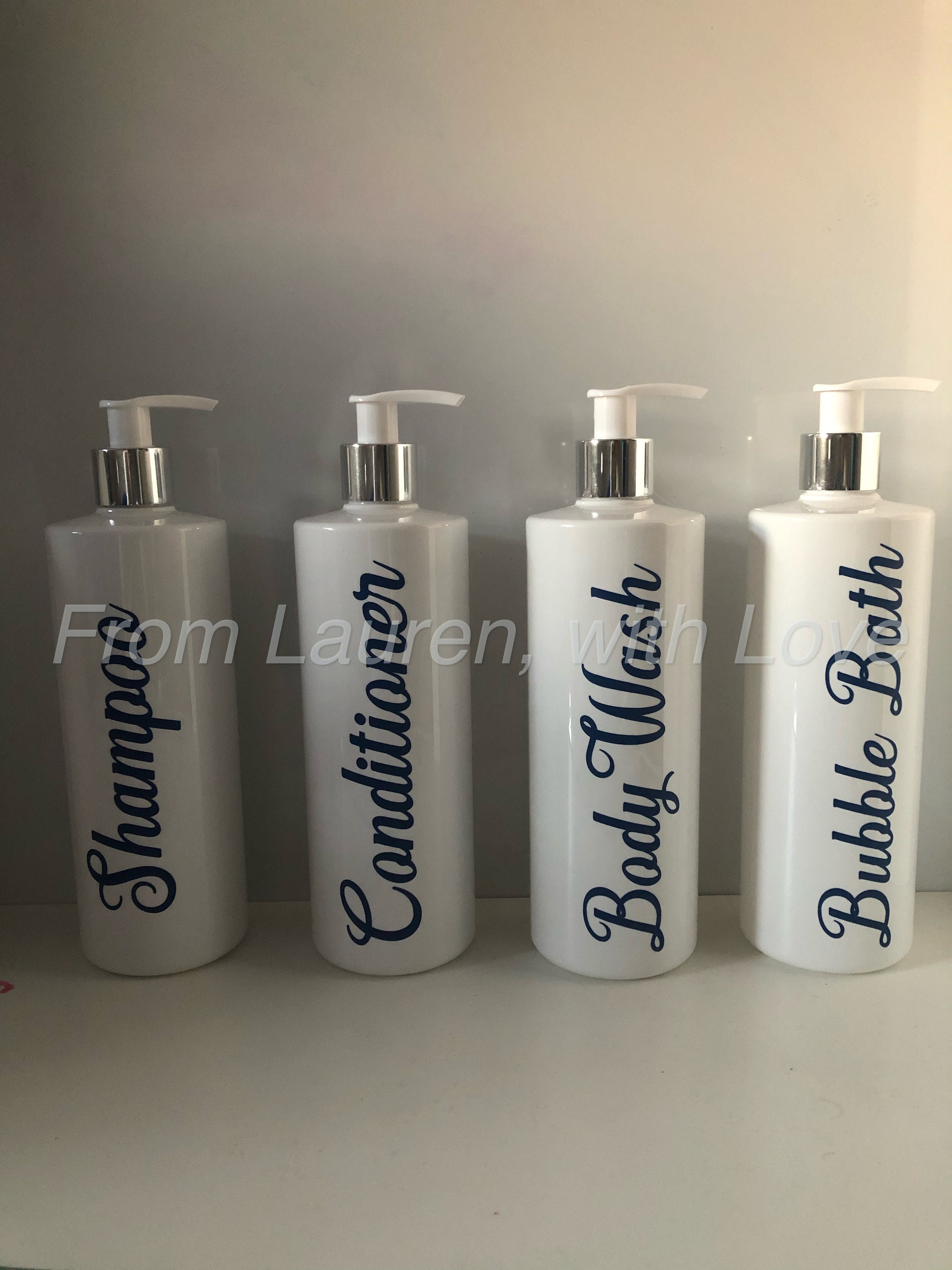 Refillable Pump Action Bathroom Bottles Etsy