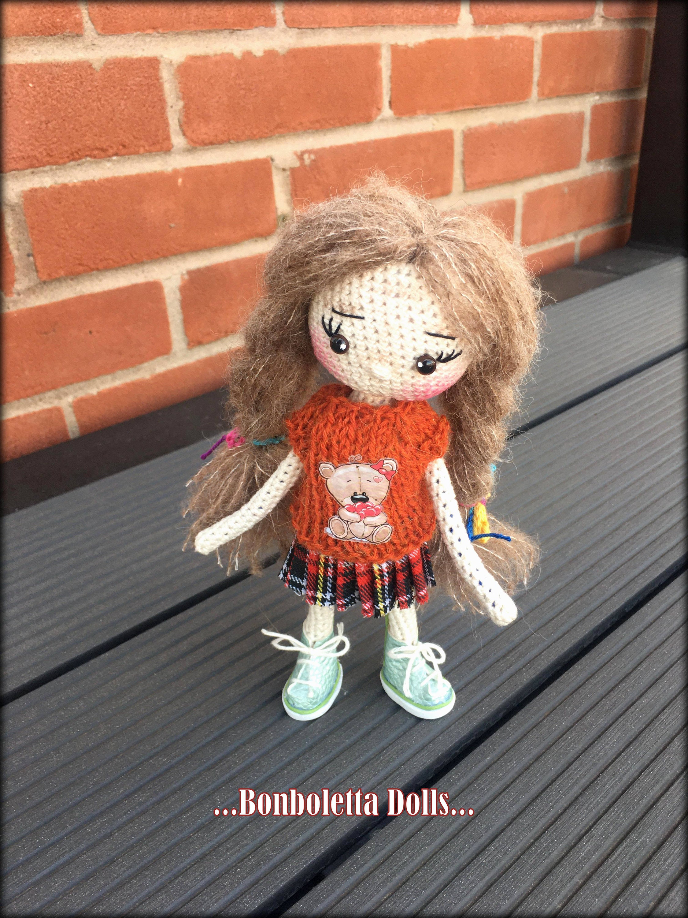 Crochet Doll with braids of yarn Crochet amigurumi toy Etsy