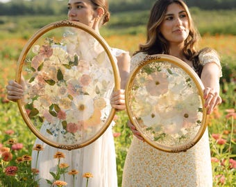 Oval Pressed Bridal Bouquets | Preserved Wedding Bouquet | Framed Wedding Flowers | Bouquet Keepsake | Bridal Bouquet Preservation