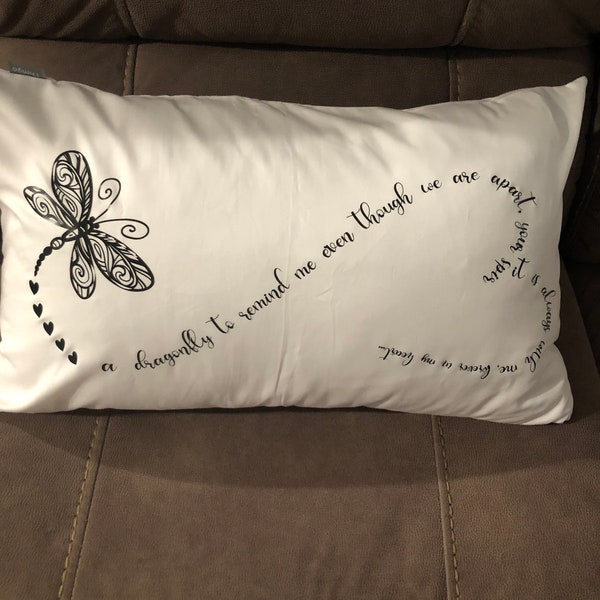 Dragonfly Throw Pillow - Remembrance of Loved One - Memory