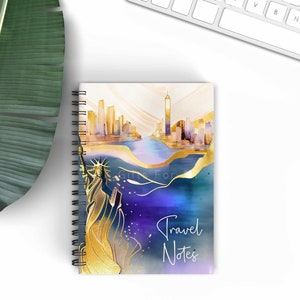 A5 New York Travel Notebook, Personalised NYC Travel Plans Notepad