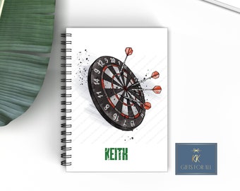 Personalised Dart's Notebook, Dart's Lover Gift, Christmas Darts Gift