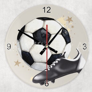 Football Glass Clock, Football Wall Clock, Football Bedroom Clock, Football Gifts