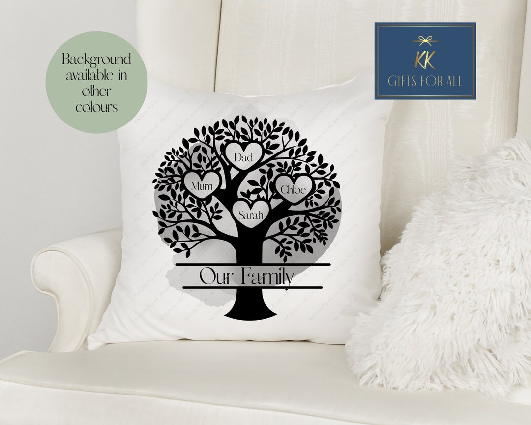 Personalised Family Cushion, Family Tree Cushion, Family Keepsake Gift