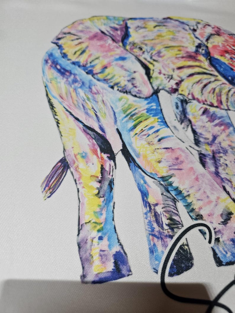Rainbow Elephant Tote bag, Personalised Totebag, Large Totebag, Colourful Elephant Gift, Long Handle Bag image 11