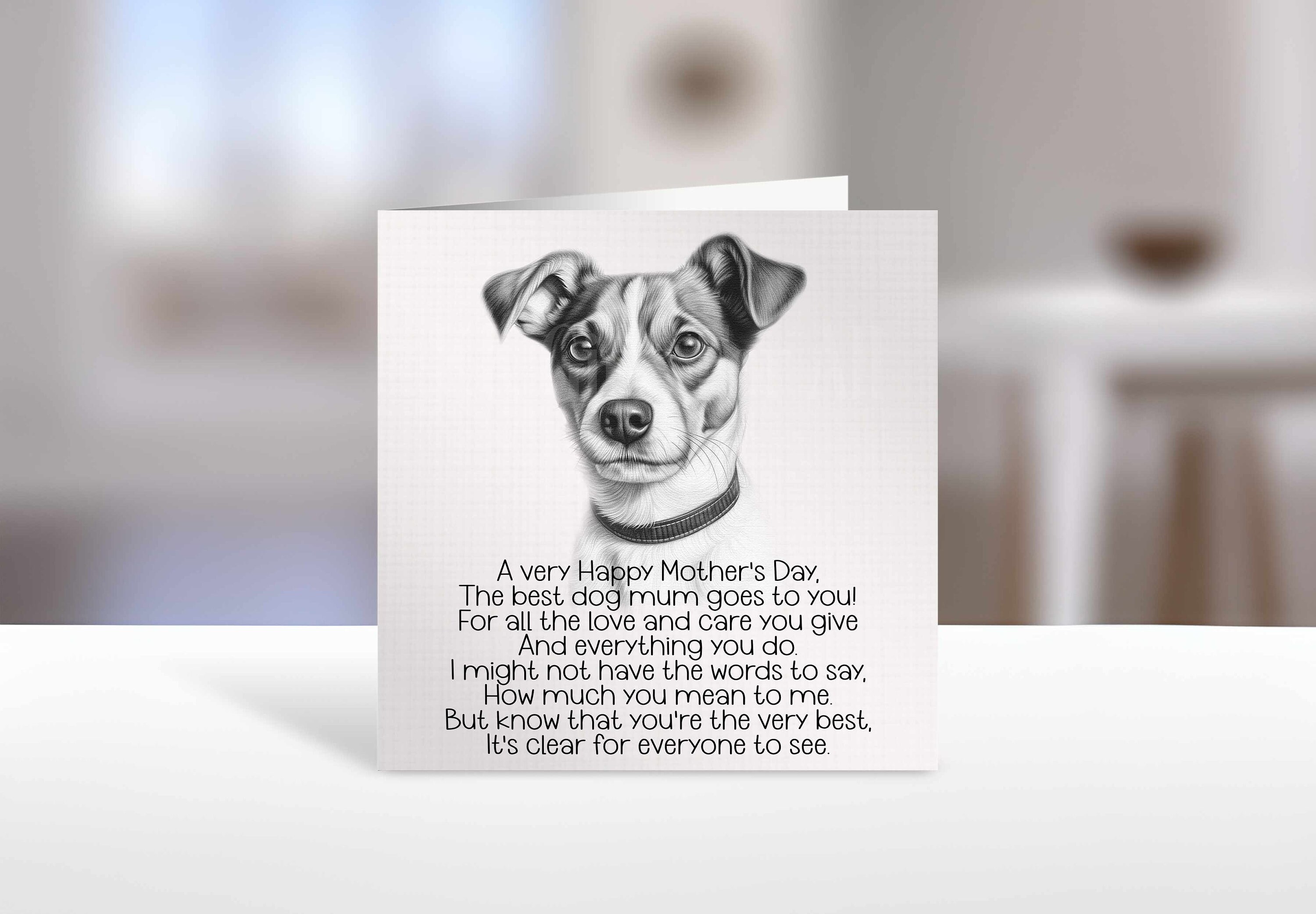 Mothers Day Card From Dog, Jack Russell Terrier Mum Card, Jack Russell Mother's Day Card
