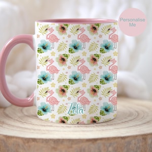 Flamingo Mug, Personalised Flamingo Gift For Mum Sister Nan Friend Godmother, Birthday Gift Women, Flamingo Tea Coffee Cup