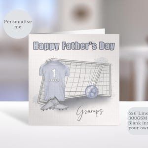 Carte personnalisée de fête des pères, carte de fête des pères de football pour papa papa grand-père, père numéro 1