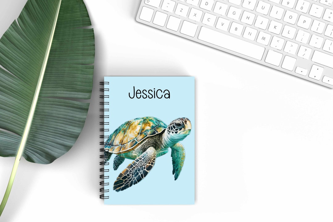 A5 Blue Turtle Notebook, Birthday Gift for Turtle Lover, Personalised ...
