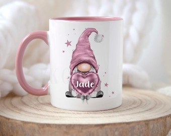 Personalised Pink Gonk Mug & Coaster For Friend Or Wife Birthday Gonk Lover Gifts