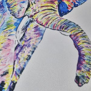 Rainbow Elephant Tote bag, Personalised Totebag, Large Totebag, Colourful Elephant Gift, Long Handle Bag image 12