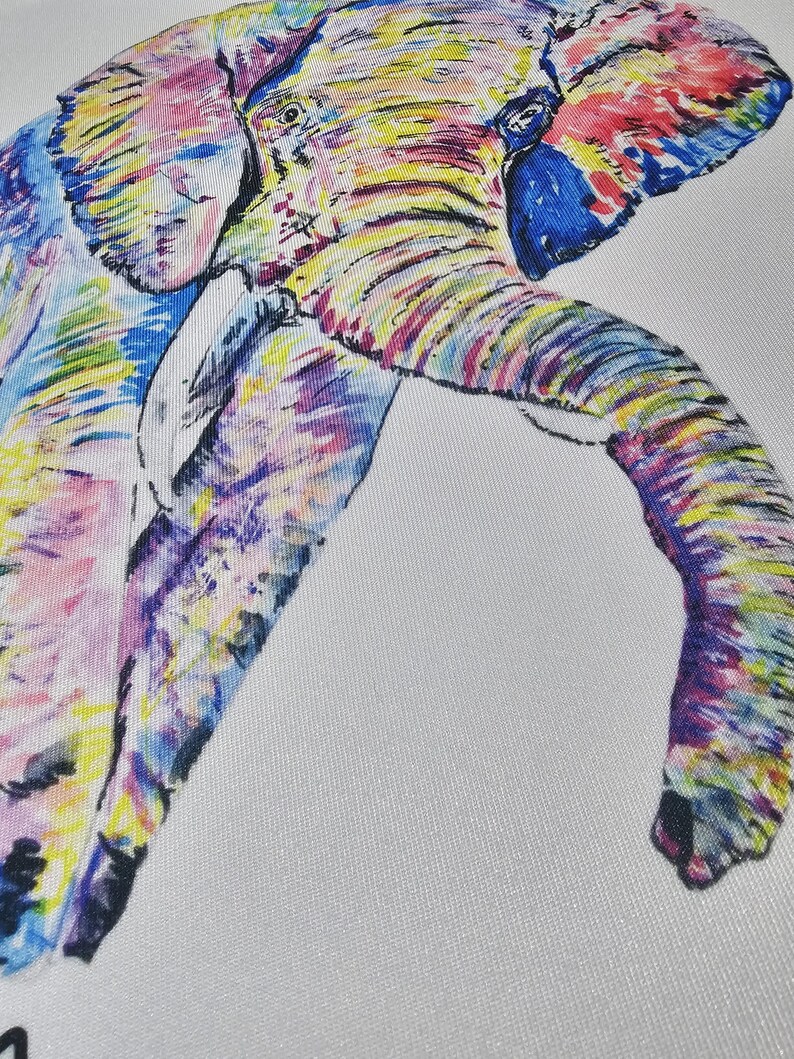 Rainbow Elephant Tote bag, Personalised Totebag, Large Totebag, Colourful Elephant Gift, Long Handle Bag image 12