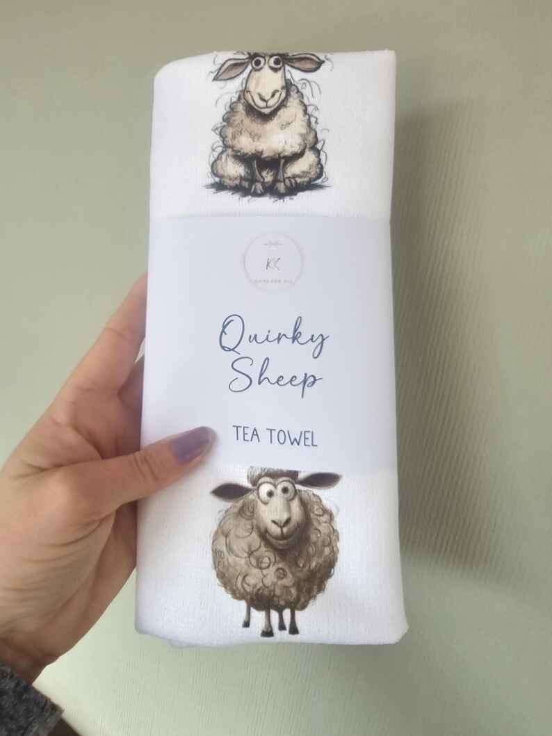 Funny Sheep Tea Towel, Farm House Kitchen Towel, Quirky Sheep Lover ...