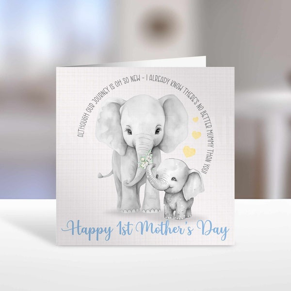 Personalised First Mother's Day Card, 1st Mothers day from Baby Boy Son Grandson Card, New Mummy Nanny Mothering Sunday Card