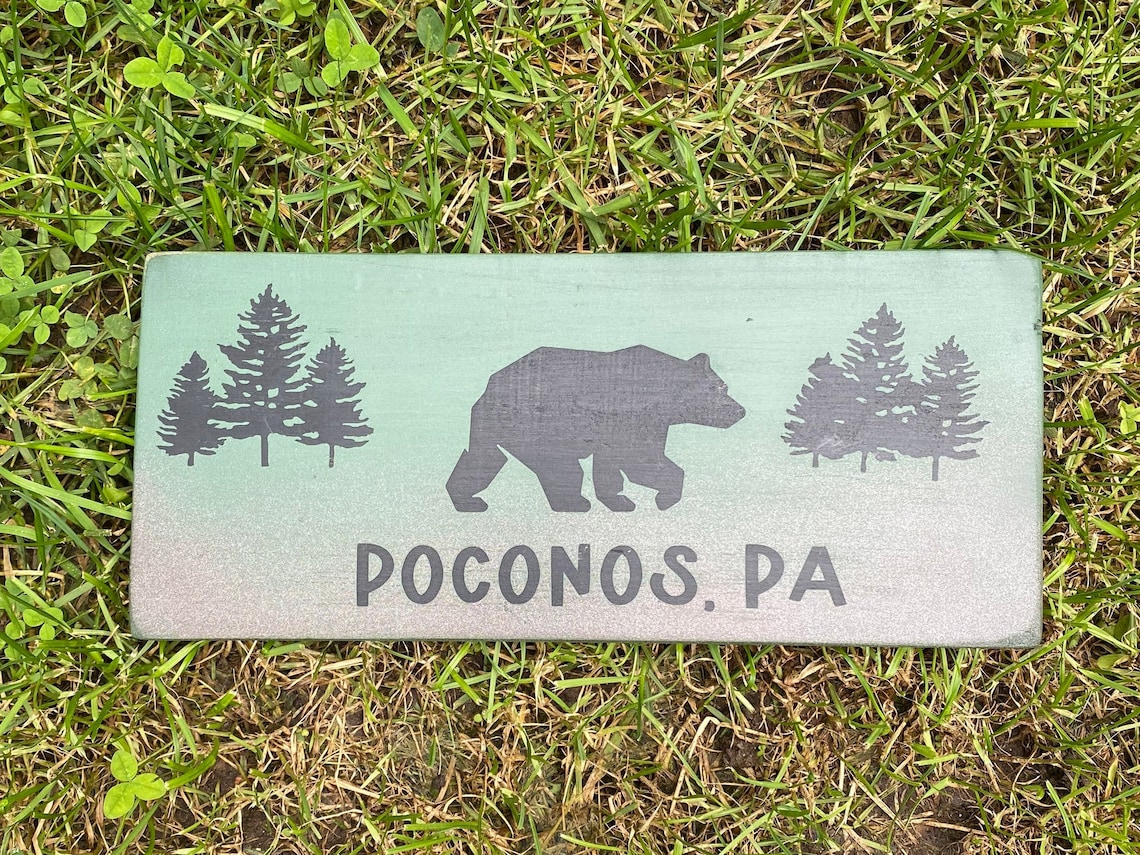 POCONOS PA Bear/mountains Sign Etsy