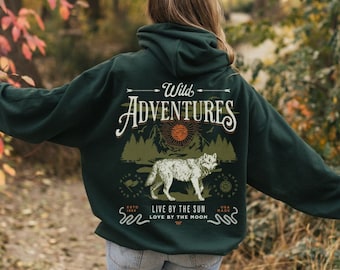 Bluza z kapturem Wildlife: Przytulna mieszanka bawełny, Nadruk przyrodniczy