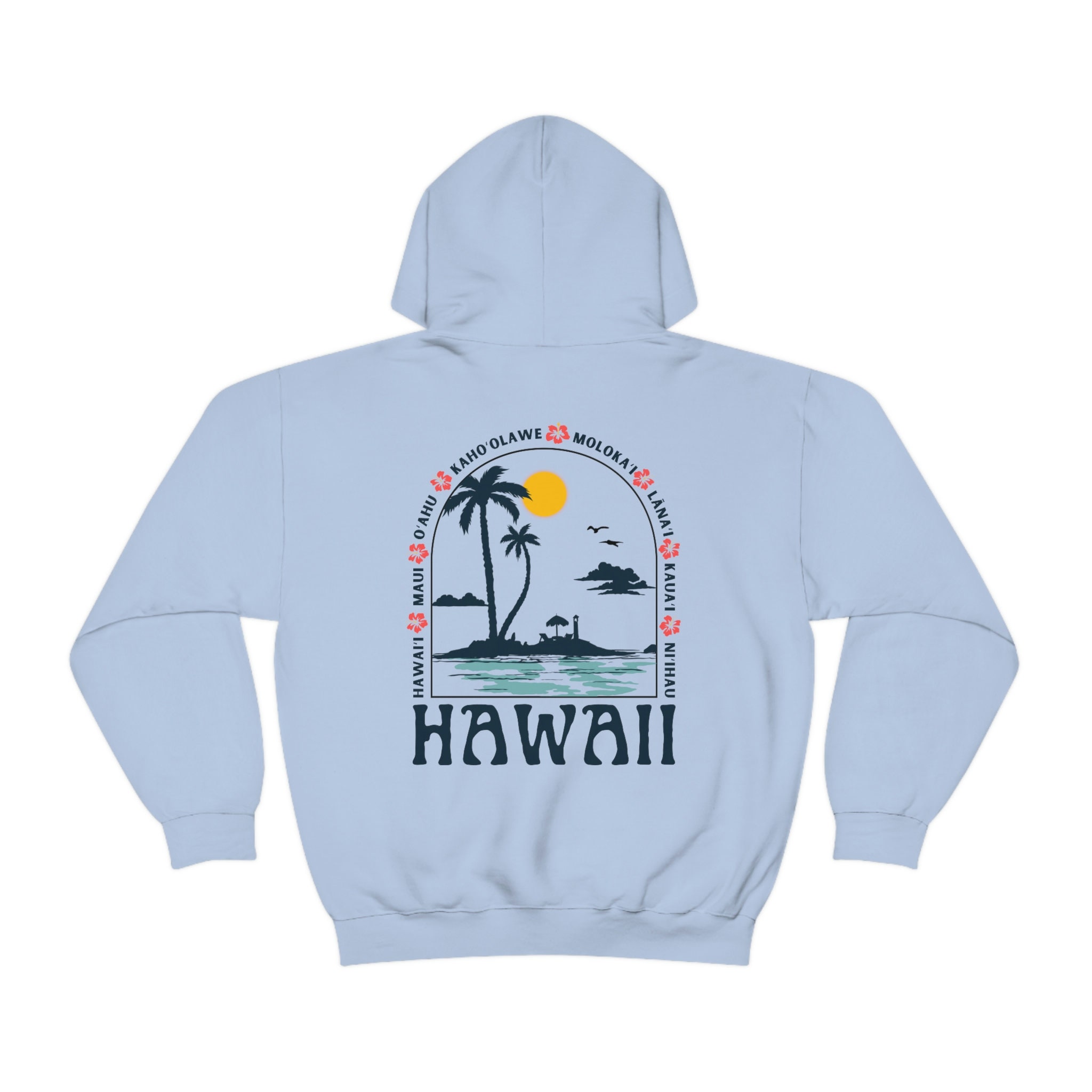Moletom Havaí Meninas - Estampa Palmeira Praia Kawaii