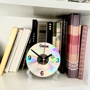 DVD Shelf clock, Small Wall Clock, Recycled DVD, Unique Round Home Decor, Movie Clock for Desk, Funny Office Decoration, One of a Kind Gift