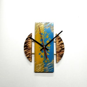 Wooden Wall Clock, Unique Handmade Decor of Pine Board, Gift for Office, Ukrainian Eco-friendly Clock, Symbolic National Home Decoration