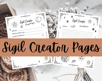 Sigil Creator Pages Book of Shadows Printable Grimoire Pages