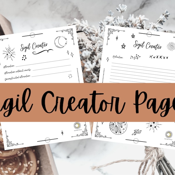 Sigil Creator Pages Book of Shadows Printable Grimoire Pages