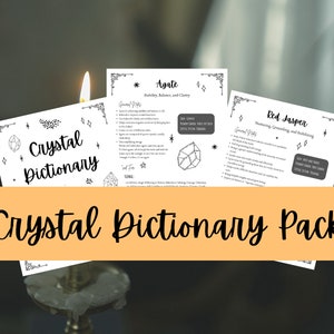 Crystal Dictionary Book of Shadows Printable Grimoire Pages