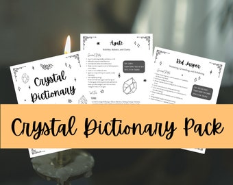 Crystal Dictionary Book of Shadows Printable Grimoire Pages