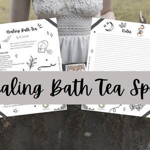 Healing Bath Tea Spell Book of Shadows Printable Grimoire Pages