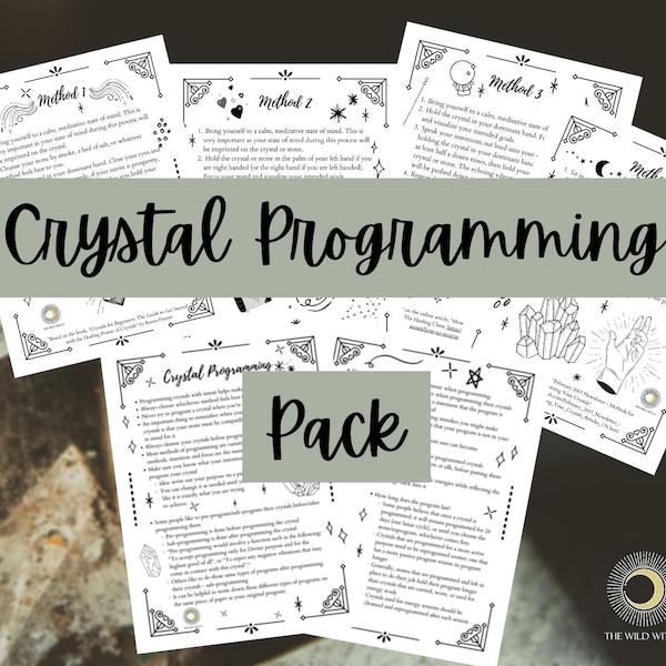 Crystal Programming Book of Shadows Printable Grimoire Pages