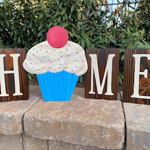 Cupcake HOME shelf decor home decor hand painted unique shelf decor solid wood
