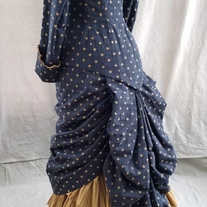 Charcoal & Gold Natural Form Bustle Dress in the 1879 style