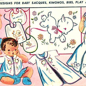 Vintage Baby Embroidery Designs for Transfer; Design Patterns (PDF Download)