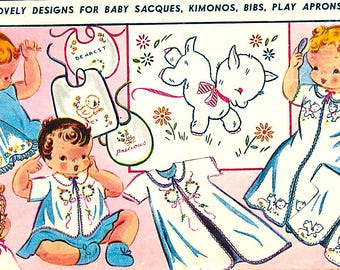 Vintage Baby Embroidery Designs for Transfer; Design Patterns (PDF Download)