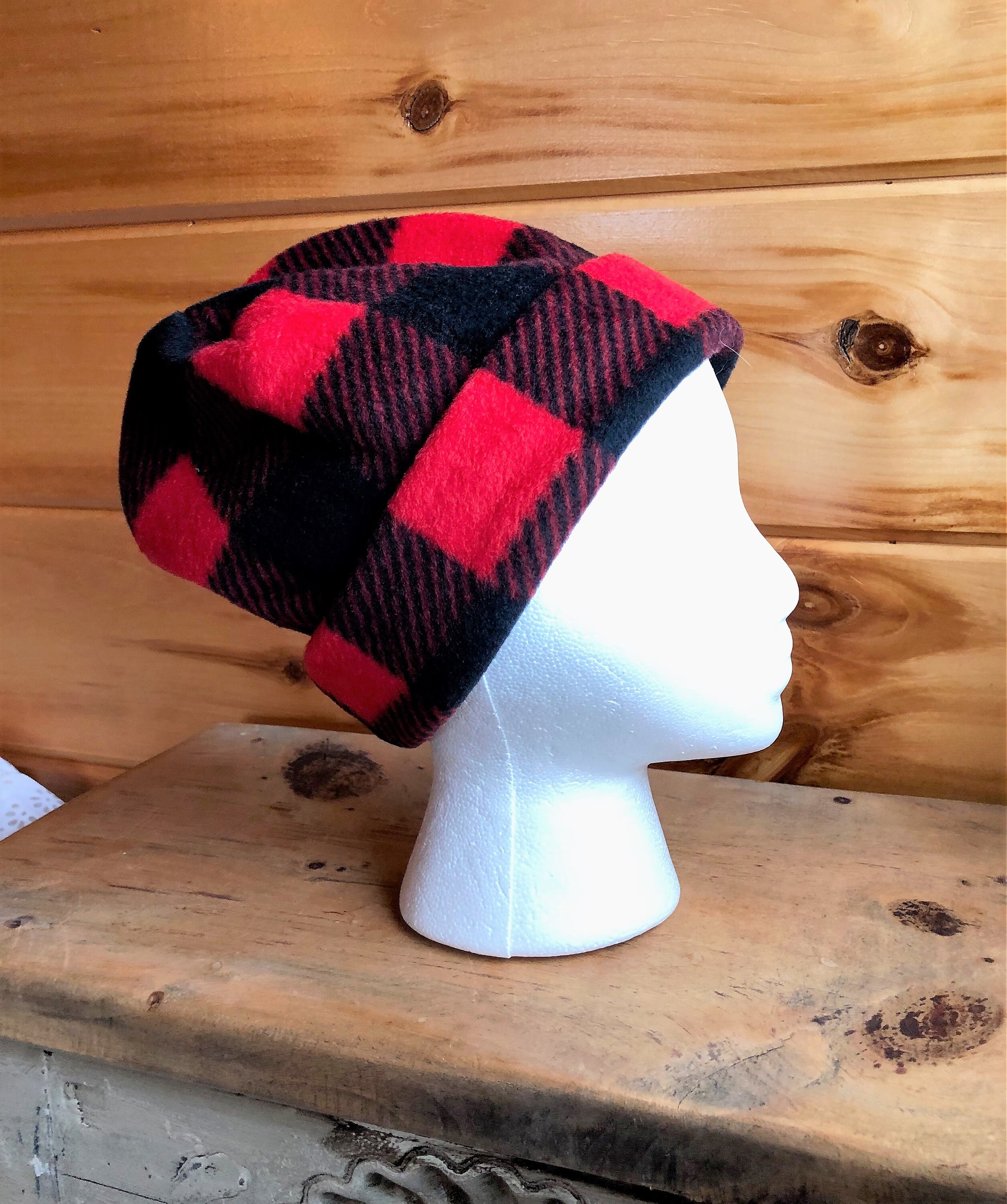 Fleece Brim Hat, Fleece Beanie, Polar Fleece Hat, Warm Fleece Brim Hat