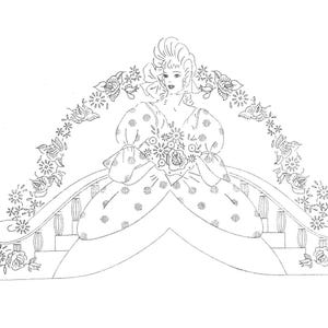Embroidery Designs for Pillowcase, Guest Towels , Colonial Maid Embroidery, Embroidery Iron on Transfer, Embroidery Transfer design PDF
