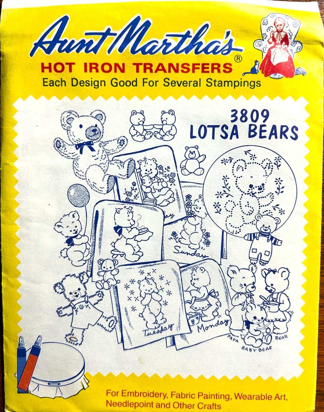 Vintage Aunt Martha's Embroidery Transfers: Kitchen & Pillowcase ...