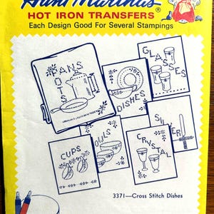 Aunt Martha Transfers, Pick Your Design, Embroidery Designs, Embroidery Transfers, Vintage Kitchen Embroidery Designs,  Iron on Transfers