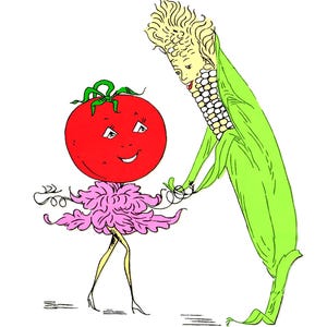 1935 Betty Burton Embroidery Designs: Dancing Vegetable People (PDF)